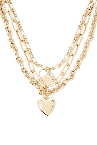 Forever21 Chunky Locket Layered Necklace