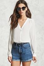 Forever21 Sheer Buttoned Blouse