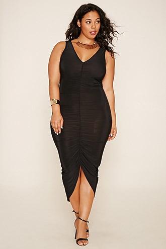 Forever21 Plus Women's  Plus Size Plunging Maxi Dress