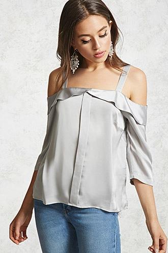 Forever21 Contemporary Satin High-low Top