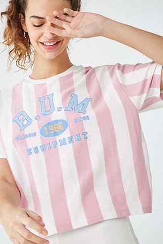 Forever21 B.u.m. Striped Crop Top