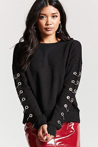 Forever21 Grommet Ring Detail Sweatshirt