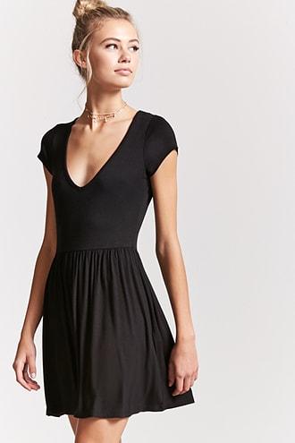 Forever21 V-neck Fit & Flare Dress