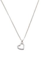 Forever21 Rhinestone Heart Charm Necklace (silver/clear)