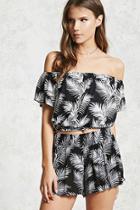 Forever21 Palm Leaf Print Gauze Shorts