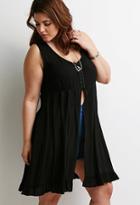 Forever21 Plus Size Gauze Slit-front Top