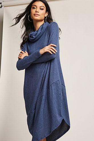 Forever21 Cowl Neck Asymmetrical Dress
