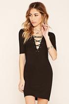 Forever21 Ribbed Lace-up Bodycon Dress