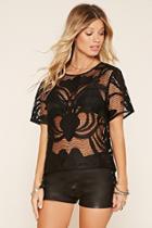 Love21 Women's  Contemporary Abstract Mesh Top