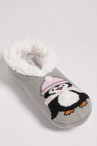 Forever21 Penguin Embroidered Slipper Socks