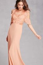 Forever21 Soieblu Chiffon & Lace Gown