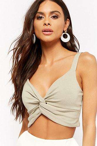 Forever21 Twist-front Crop Cami