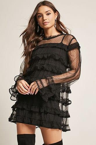 Forever21 Tiered Sheer Ruffle Top
