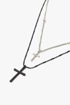 Forever21 Men Layered Cross Pendant Necklace