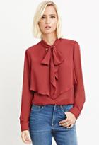 Forever21 Flounced Self-tie Neckline Blouse