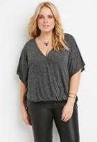 Forever21 Plus Heathered Surplice Top