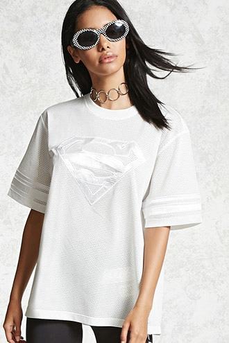 Forever21 Superman Boxy Mesh Tee