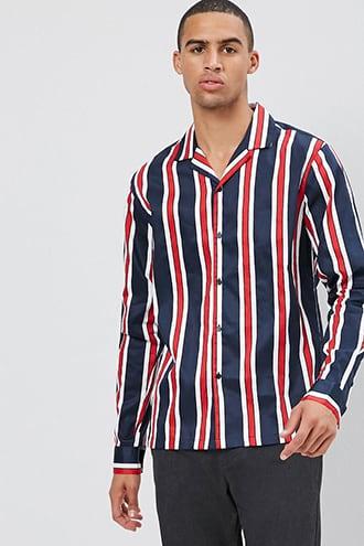 Forever21 Striped Vented Shirt