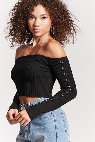 Forever21 Ring Detail Off-the-shoulder Top