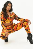 Forever21 Camo Print Cropped Hoodie & Pants Set