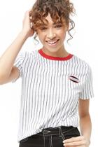 Forever21 Striped At Your Service Patch Tee