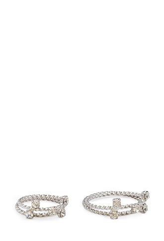 Forever21 Twisted Rhinestone Midi Ring Set