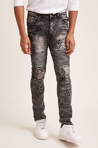 Forever21 Waimea Crinkle Moto Jeans