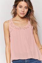 Forever21 Floral Lace Trapeze Tank Top