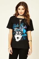 Forever21 Women's  Midnight Rider Lace-up Tee