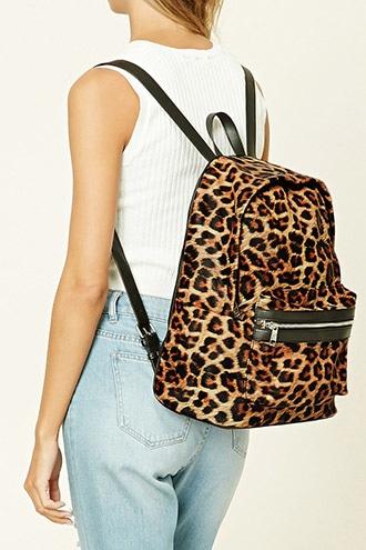 Forever21 Leopard Zip Backpack
