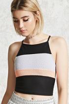 Forever21 Colorblock Mesh Cropped Cami