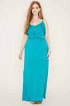 Forever21 Plus Women's  Jade Plus Size Ruffled Maxi Dress