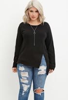Forever21 Plus Front-slit Raglan Sweatshirt