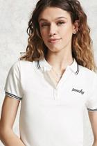 Forever21 Peachy Graphic Polo Shirt