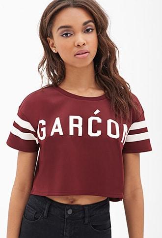 Forever21 Garcon Graphic Crop Top