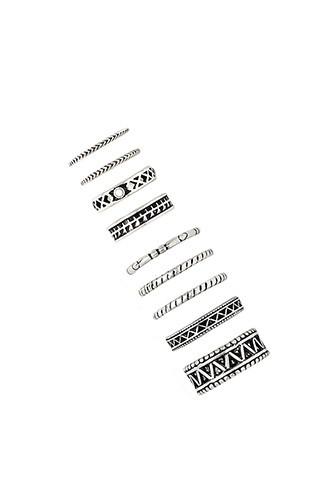 Forever21 B.silver Etched Midi Ring Set