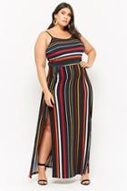 Forever21 Plus Size Striped M-slit Maxi Dress