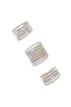 Forever21 Silver & Clear Stacked Classic Ring Set