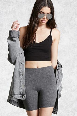 Forever21 Marled Biker Shorts