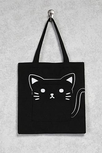 Forever21 Cat Pocket Tote Bag