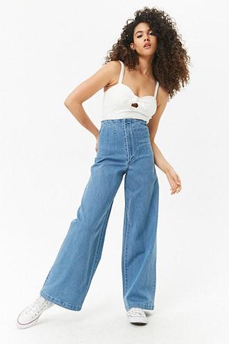 Forever21 High-rise Wide-leg Jeans