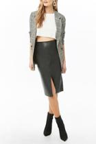 Forever21 Faux Leather Topstitched Pencil Skirt