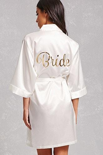 Forever21 Pretty Robes Satin Bride Robe