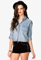 Forever21 Cropped Chambray Shirt