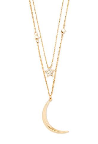 Forever21 Layered Moon And Star Necklace