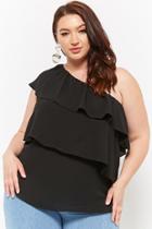 Forever21 Plus Size Flounce One-shoulder Top