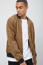 Forever21 Faux Suede Zip-up Bomber Jacket