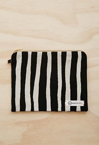 Forever21 Half United Striped Zipper Pouch