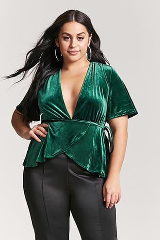 Forever21 Plus Size Velvet Tulip Top