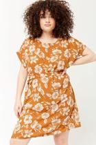 Forever21 Plus Size Floral Self-tie Shift Dress